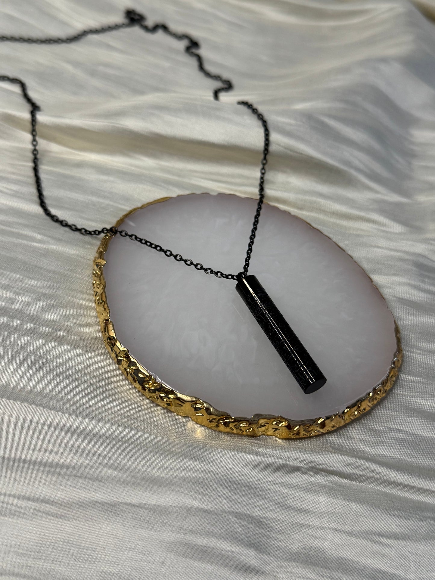 Ayaul Kursi Cylinder Bar Necklace