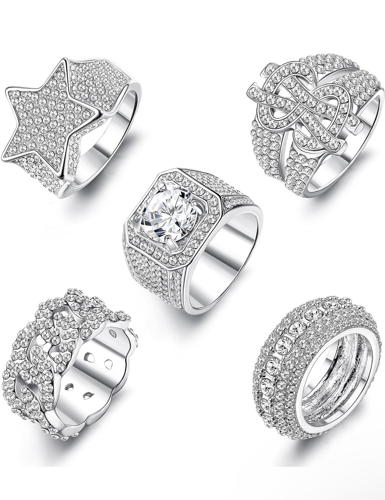 Iced Out 5 piece Men's Ring